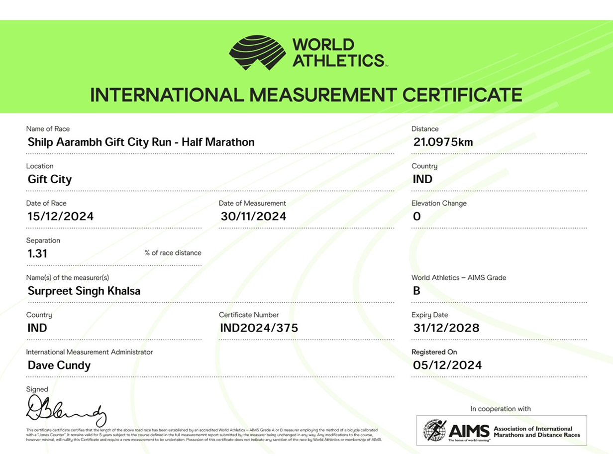 Half Marathon Certificate